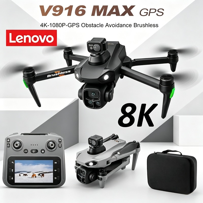 Fpv Brushless Rc Drone 4K - Dron Profesional Lenovo V916MAX 8K HD
