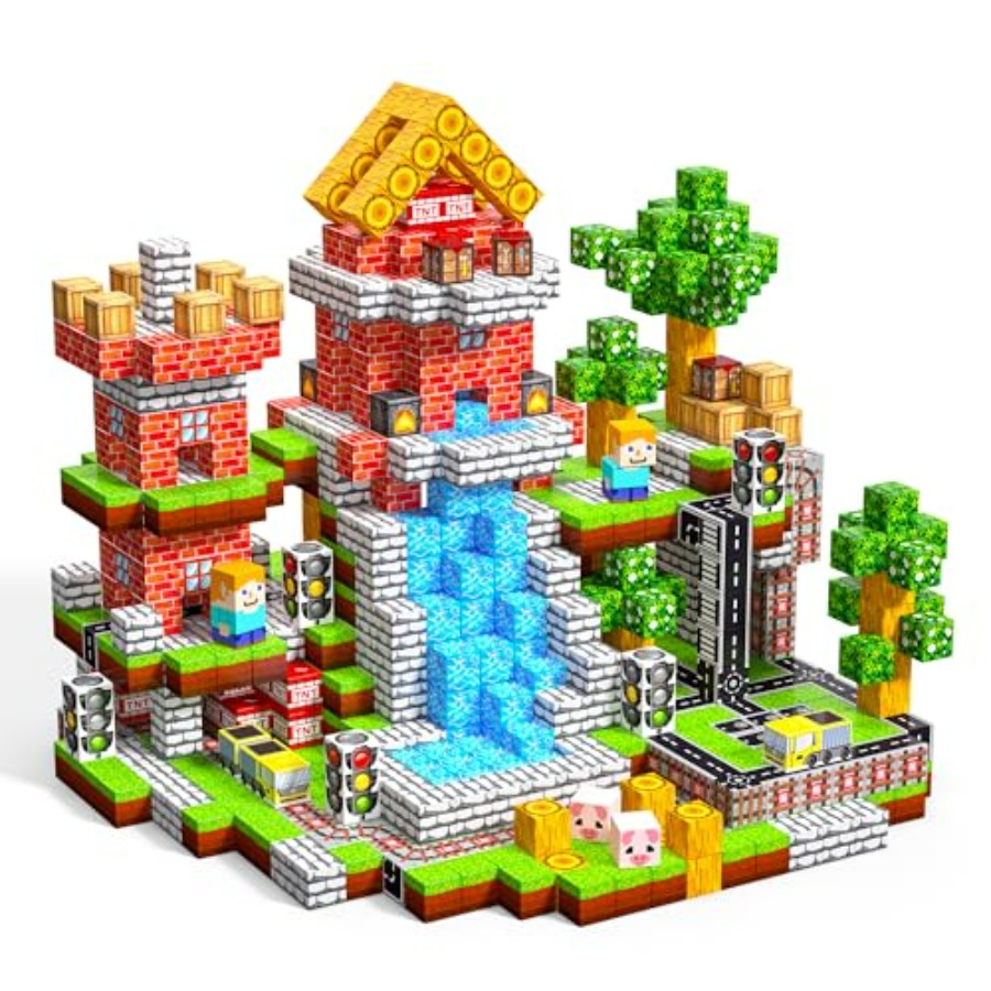 Magnetic Building Tiles Set 100Pcs - 100 Bloques Magnéticos, Juego de Cubos