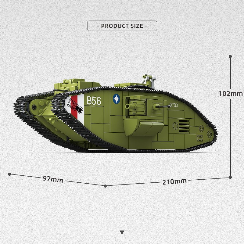 900 Piezas, Tanque Pesado MK.V - Lego Compatible Military Tank reseña y precio