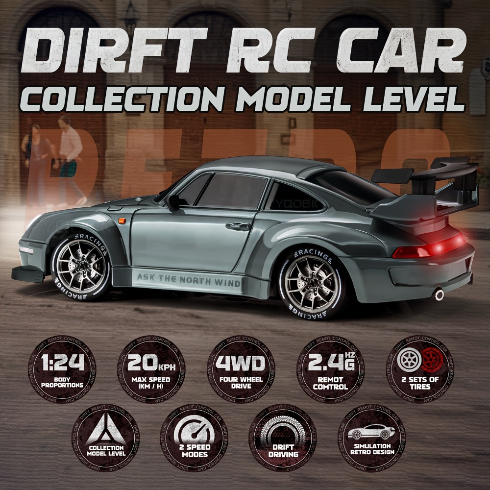 Coche teledirigido de 2,4G RC  - Rc Drift Car 1 24 Scale 4Wd reseña y precio
