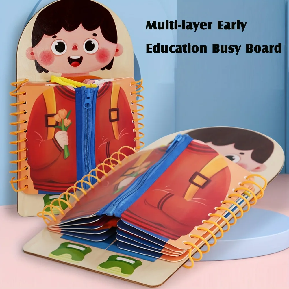 Tablero ocupado de madera mult - Montessori Wooden Busy Board Toddler reseña y precio