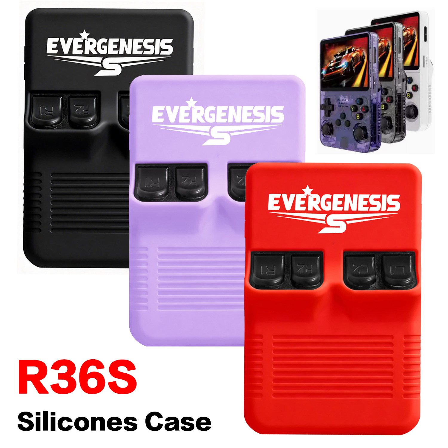 Funda de silicona R36S para co - Retro Handheld Game Console R36S reseña y precio